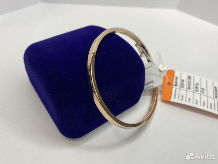 Жесткий золотой браслет 17.0