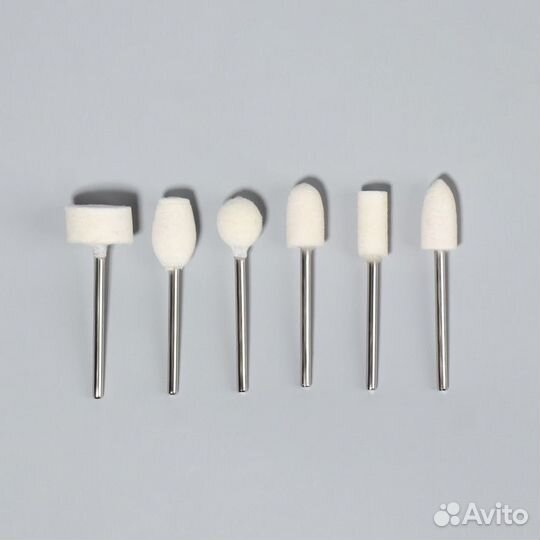 2 шт. Фрезы войлочные для маникюра в пластиковом органайзере, 12 шт