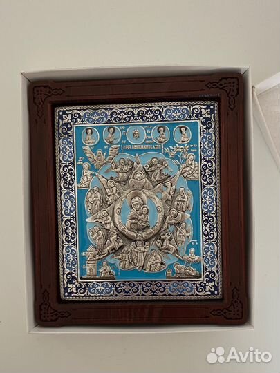 Икона серебро Неопалимая купина