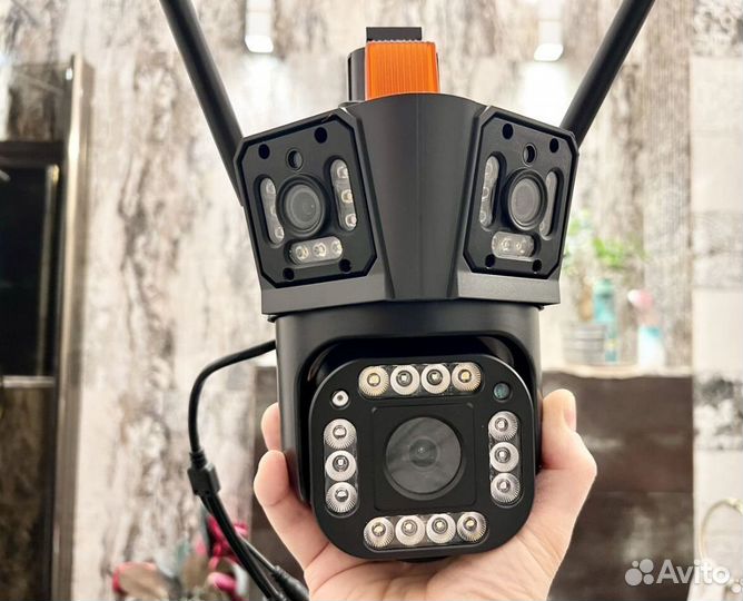 Уличная камера видеонаблюдения Wi-Fi 3 объектива