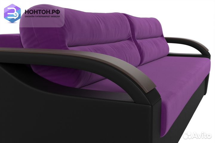 Диван еврокнижка Форсайт микровельвет фиолетовый