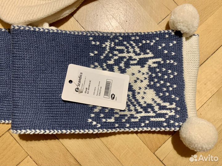 Новые шерстяные шарф и шапка для девочки