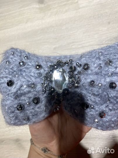 Вязаная повязка на голову,женская