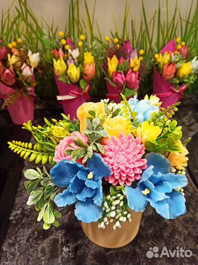 Букет цветов из мыла. Мыльный букет. Цветы