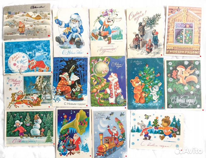 Новогодние открытки 50-60-х годов
