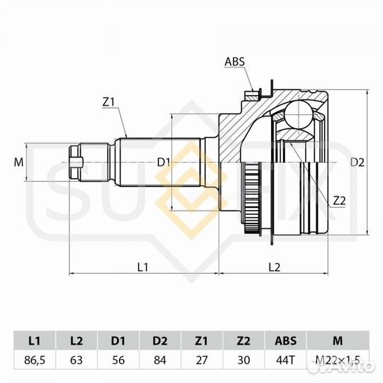 Sufix ST-1098 шрус наружный перед прав/лев