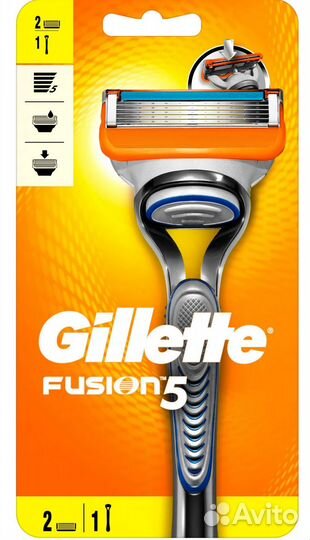 Бритвенный станок Gillette Fusion5 + 2 кассеты
