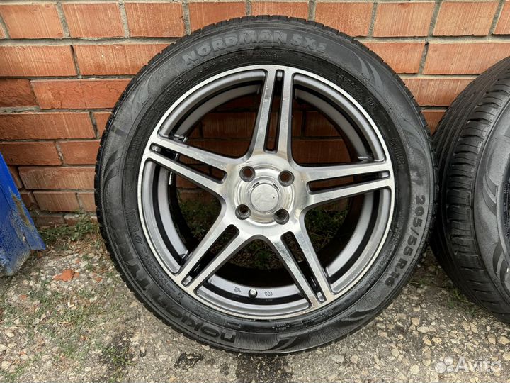 Диски LS 4x100 + летняя Nokian 205/55 r16