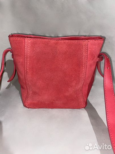 Сумка женская розовая замшевая
