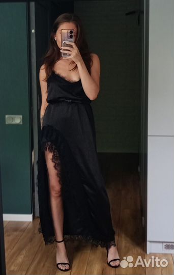 Платье комбинация с кружевом