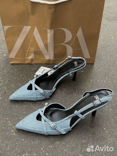 Джинсовые туфли zara 36 37 38 39 40