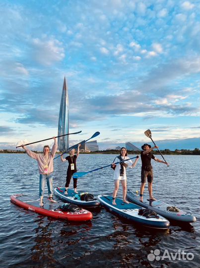 Прогулки на сапах закат в Лахте