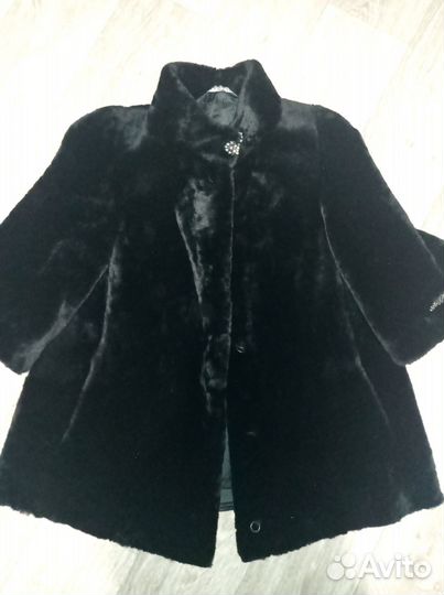 Шуба натуральная цигейка (Авто Леди) р. 46-50