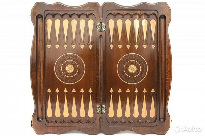 Нарды и шашки резные Рычащий лев 62 х 61 см бук Армения 62541