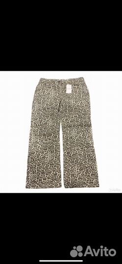 Широкие леопардовые джинсы