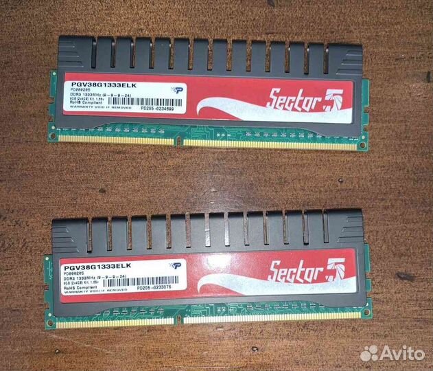 Память Patriot Sector5 DDR3 8GB Kit 2x4GB 1333 MHz