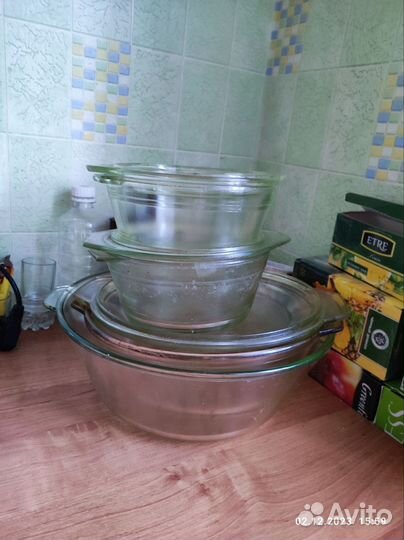Кастрюли из термо стекла 4шт