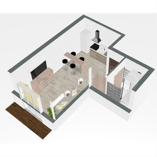 Квартира-студия, 33,2 м², 1/9 эт.
