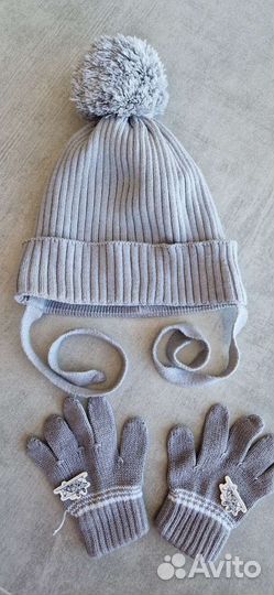 Шапка демисезонная р.48-50 и перчатки