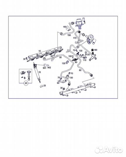 Топливная рампа Mercedes M157 5.5 AMG 6.3 M278 4.7