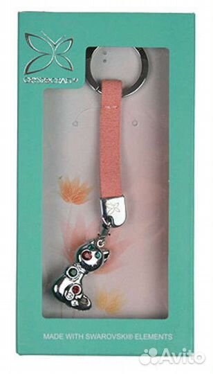 Брелок «Кошечка» с кристаллами Сваровски