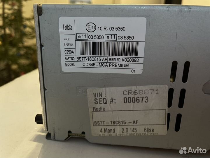 Аудио система Ford Mondeo 4 BS7T-18C815-AF