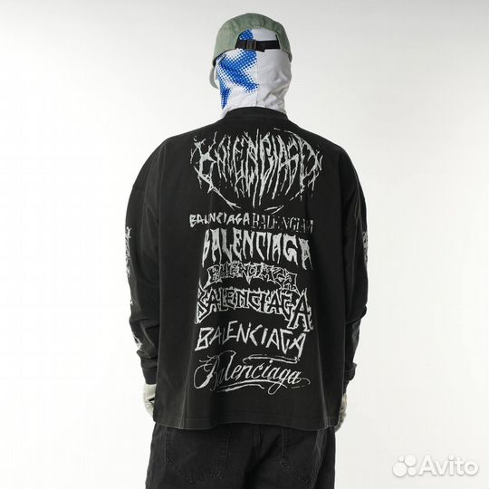 Лонгслив Balenciaga DIY Metal черный оверсайз