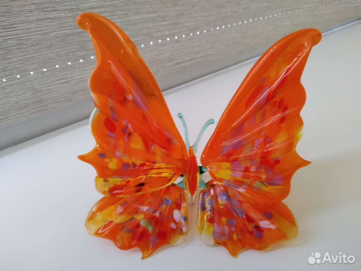 Бабочка цветное стекло, новая, сувенир