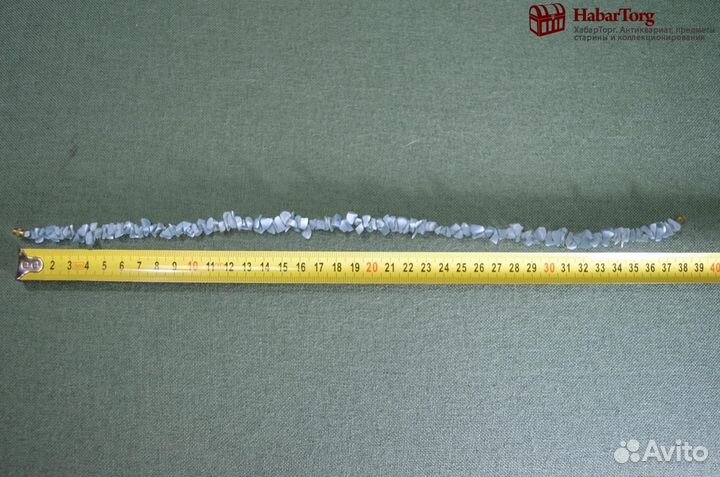 Бусы, ожерелье, 38 см. Мелкий голубой камень