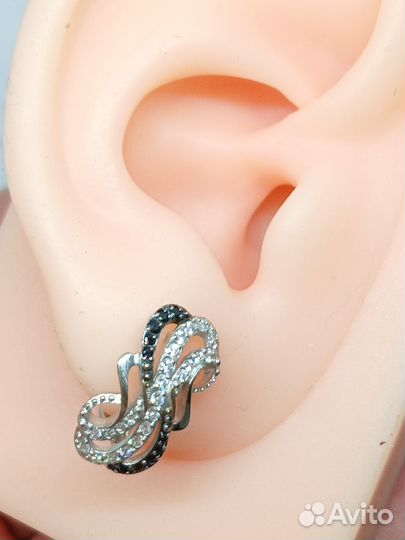 Золотые серьги с фианитами