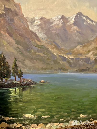 Картина маслом на холсте озеро