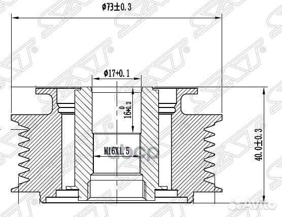Шкив генератора VW transporter 95/volvo