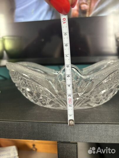 Хрустальная ваза ладья