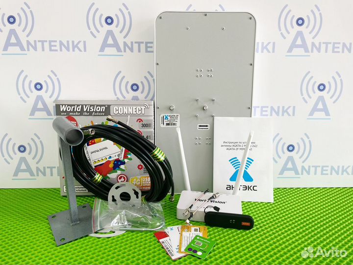 Комплект Роутер+Модем+Антенна для усиления 4G +sim