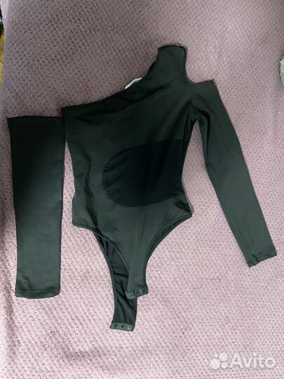 Боди асимметричное чёрное