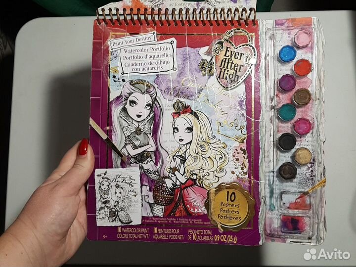 Раскраска с красками и книга Ever After High