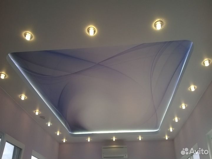 Многоуровневые натяжные потолки