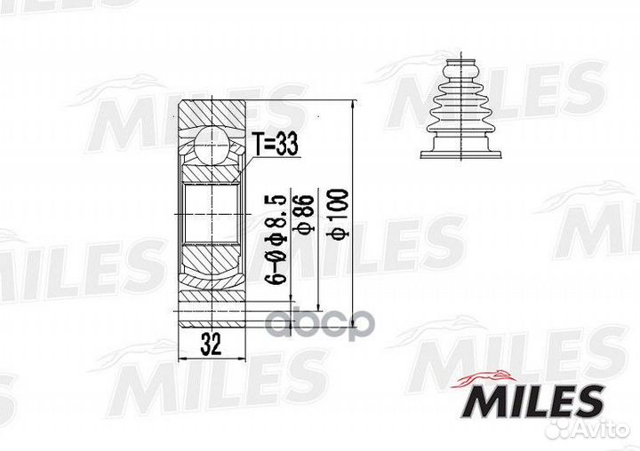 Шрус VW transporter II-III 1.6-2.1 67-92 внутр