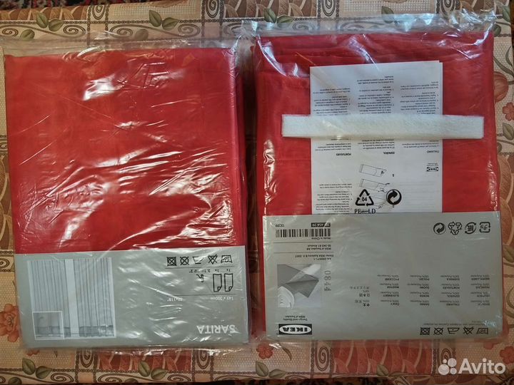 Тюль вуаль Sarita красная икеа