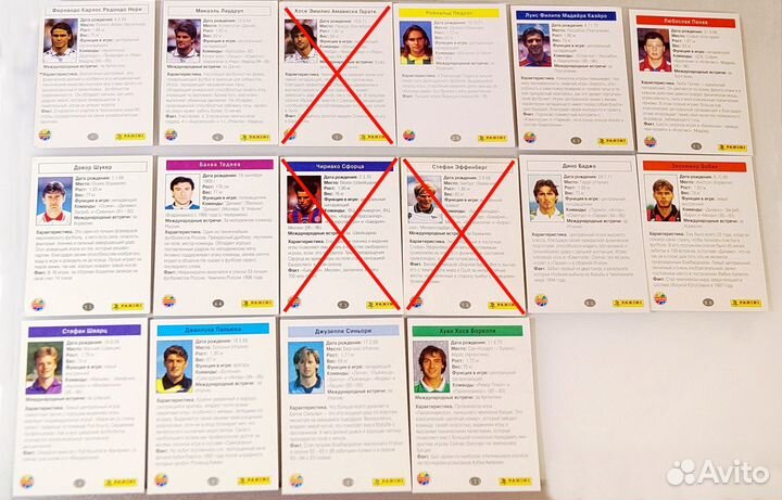 Коллекция карточек «panini Звезды футбола 1996»