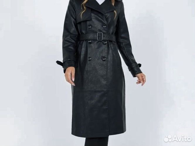 Кожаный тренч