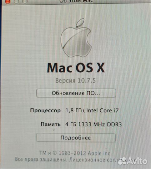 Apple MacBook Air 11 2011 core i7