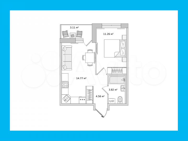 1-к. квартира, 38,3 м², 6/16 эт.