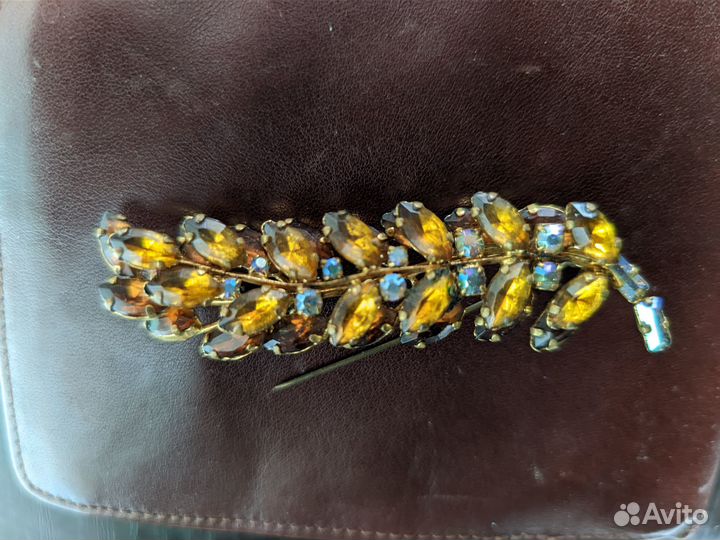 Винтажная брошь Колосок Чехословакия