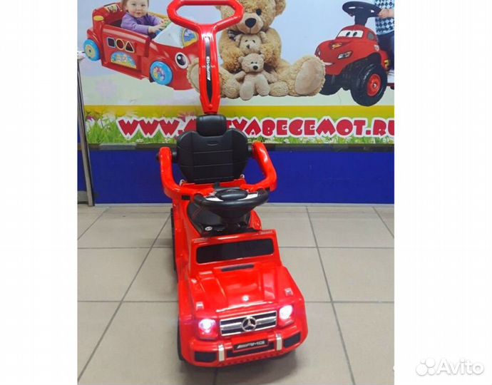 Детский толокар-электромобиль 3в1 красный