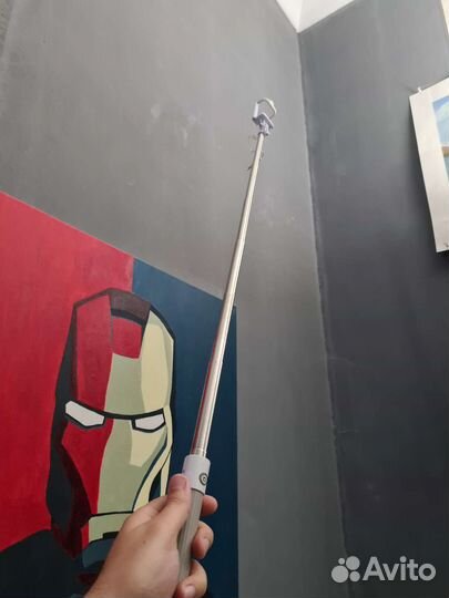 Телескопическая селфи палка с кнопкой