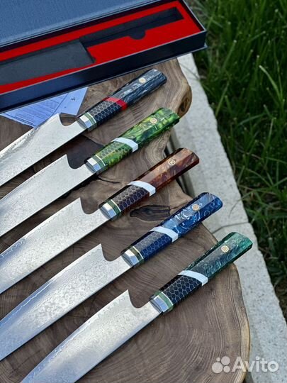 Кухонный шеф нож из дамасской стали