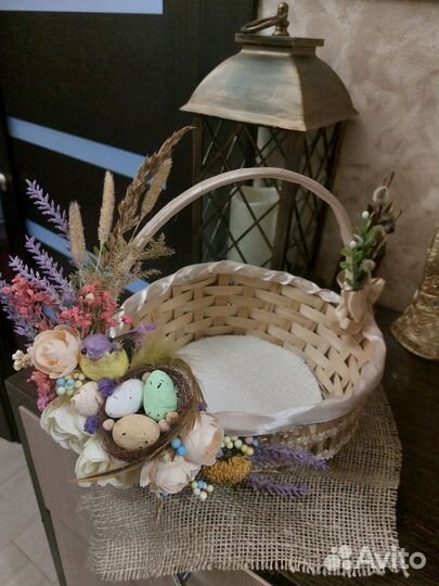 Пасхальная корзина, пасхальный декор, пасха