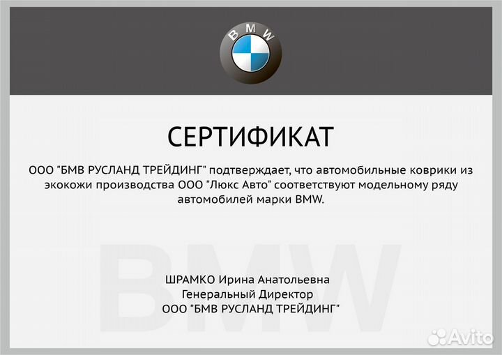 3D Коврики BMW X7 X5 X6 X4 X3 Салон Багажник Экоко