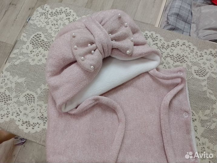 Шапка и снуд для девочки зима
